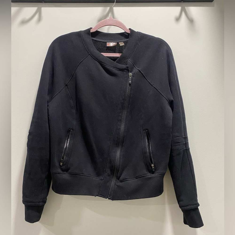 Zella Moto style jacket sweatshirt black size XL